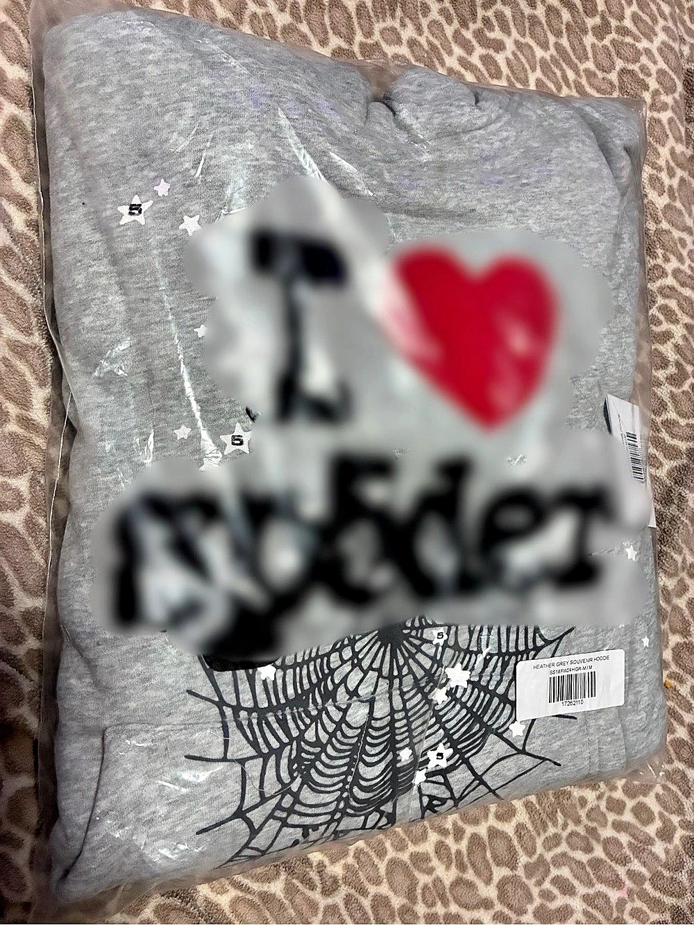 Sp5der Souvenir Hoodie Heather Grey Graphic Sweatshirt